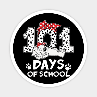 100 Days Of School Dalmatian Dog Women Girl 100 Days Smarter Magnet